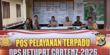 Pos Pengamanan dan Pelayanan Terpadu Operasi Ketupat Cartenz 2026 Polres Mamberamo Raya
