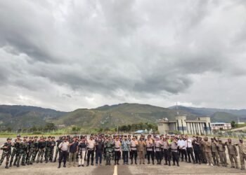 Polres lanny jaya Gelar Apel Kesiapan pengamanan Idul fitri 1447 H di kabupaten Lanny jaya