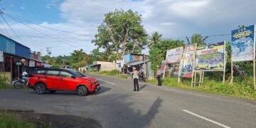 Satlantas Polres Waropen Intensifkan Strong Point Pagi, Wujudkan Lalu Lintas Aman dan Tertib 