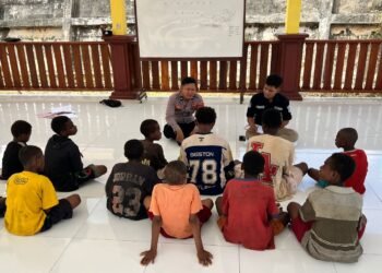 Polres Boven Digoel Gelar Bimbingan Belajar bagi Anak Putus Sekolah di Ruang Edukasi 