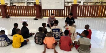 Polres Boven Digoel Gelar Bimbingan Belajar bagi Anak Putus Sekolah di Ruang Edukasi 