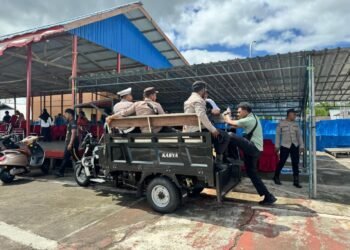 Polres Asmat Terjunkan Personel Patroli Harkamtibmas Amankan Peringatan Hari Buruh di Kota Agats