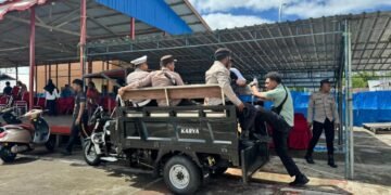 Polres Asmat Terjunkan Personel Patroli Harkamtibmas Amankan Peringatan Hari Buruh di Kota Agats