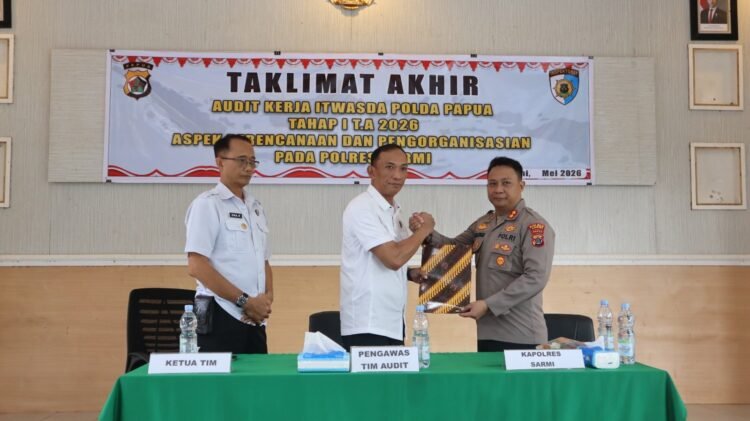 Polres Sarmi Ikuti Taklimat Akhir Audit Kinerja Itwasda Polda Papua Tahap I TA 2026 