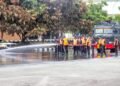 Satbrimob Polda Papua Laksanakan Pembersihan dan Pemulihan Stadion Lukas Enembe 