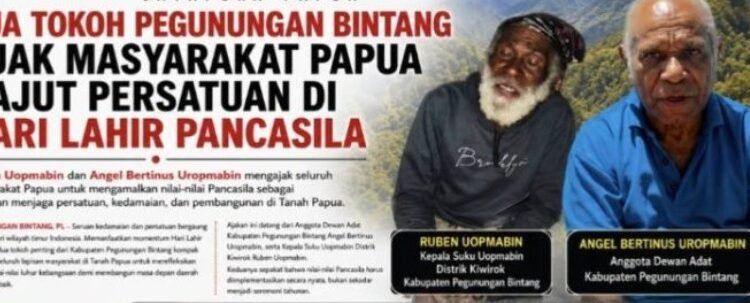 Dua Tokoh Pegunungan Bintang Ajak Masyarakat Papua Perkuat Persatuan di Hari Lahir Pancasila