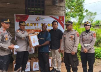 Polres Boven Digoel Salurkan 100 Paket Sembako, Wujud Kepedulian Polri di Hari Bhayangkara ke-80