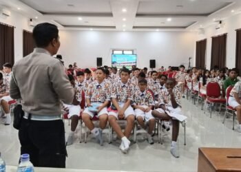 Police Goes To School, Sat Lantas Polres Jayapura Tanamkan Budaya Tertib Berlalu Lintas Sejak Dini