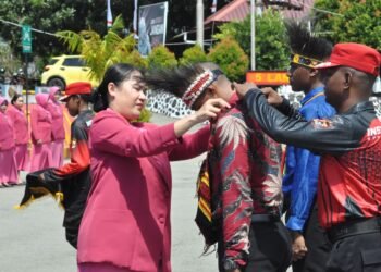 235 Casis Bintara Polri Resmi Ikuti Upacara Tradisi Penerimaan di SPN Polda Papua