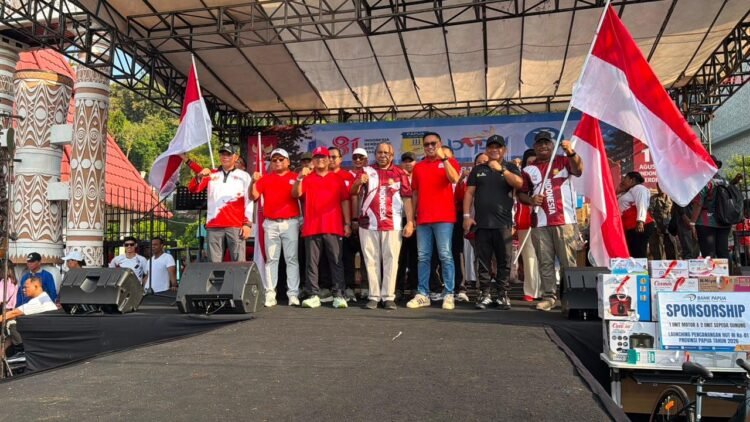Polda Papua Dukung Launching Pencanangan dan Jalan Santai HUT Ke-81 Proklamasi Kemerdekaan Republik Indonesia Provinsi Papua