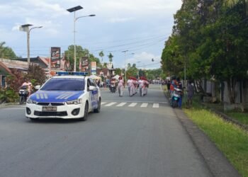 Meriahkan HUT ke-81 RI, Polres Sarmi Pastikan Lomba Gerak Jalan Berjalan Aman