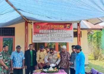 Pos Polisi Karya Bumi Kembali Beroperasi, Polsek Nimboran Dekatkan Pelayanan Keamanan kepada Masyarakat