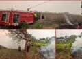 Karhutla Dekati Pemukiman, Polsek Tanah Miring Bersama Warga Bergerak Padamkan Api