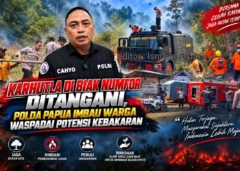 Karhutla di Biak Numfor Ditangani, Polda Papua Imbau Warga Waspadai Potensi Kebakaran