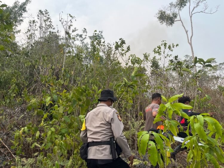 Polres Biak Numfor Bergerak Cepat Tangani Karhutla di Kampung Urfu Sub Yendidori