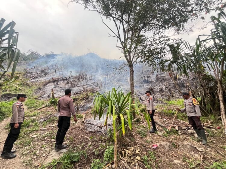 Polsek Kelila Gerak Cepat Padamkan Kebakaran Lahan di Bukit Yibaleme