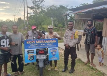 Bhabinkamtibmas Polsek Biak Barat Ajak Masyarakat Jaga Kamtibmas dan Cegah Karhutla