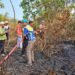 Gabungan Aparat Bersama Personel Polsek Kurik Padamkan Kebakaran Lahan di Kampung Wonorejo